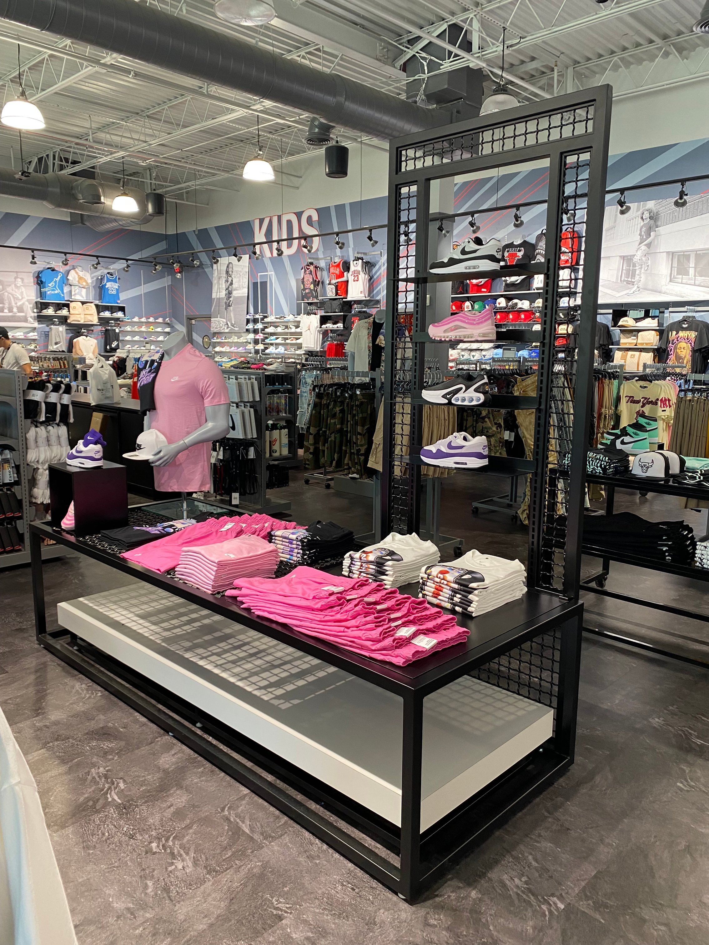 Hibbett Display Table and Shoe Rack