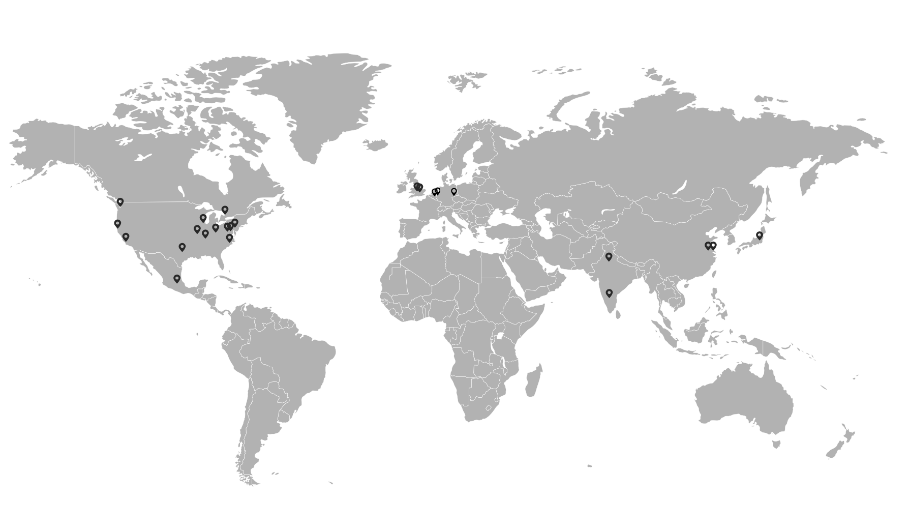 world map_light gray_black pins
