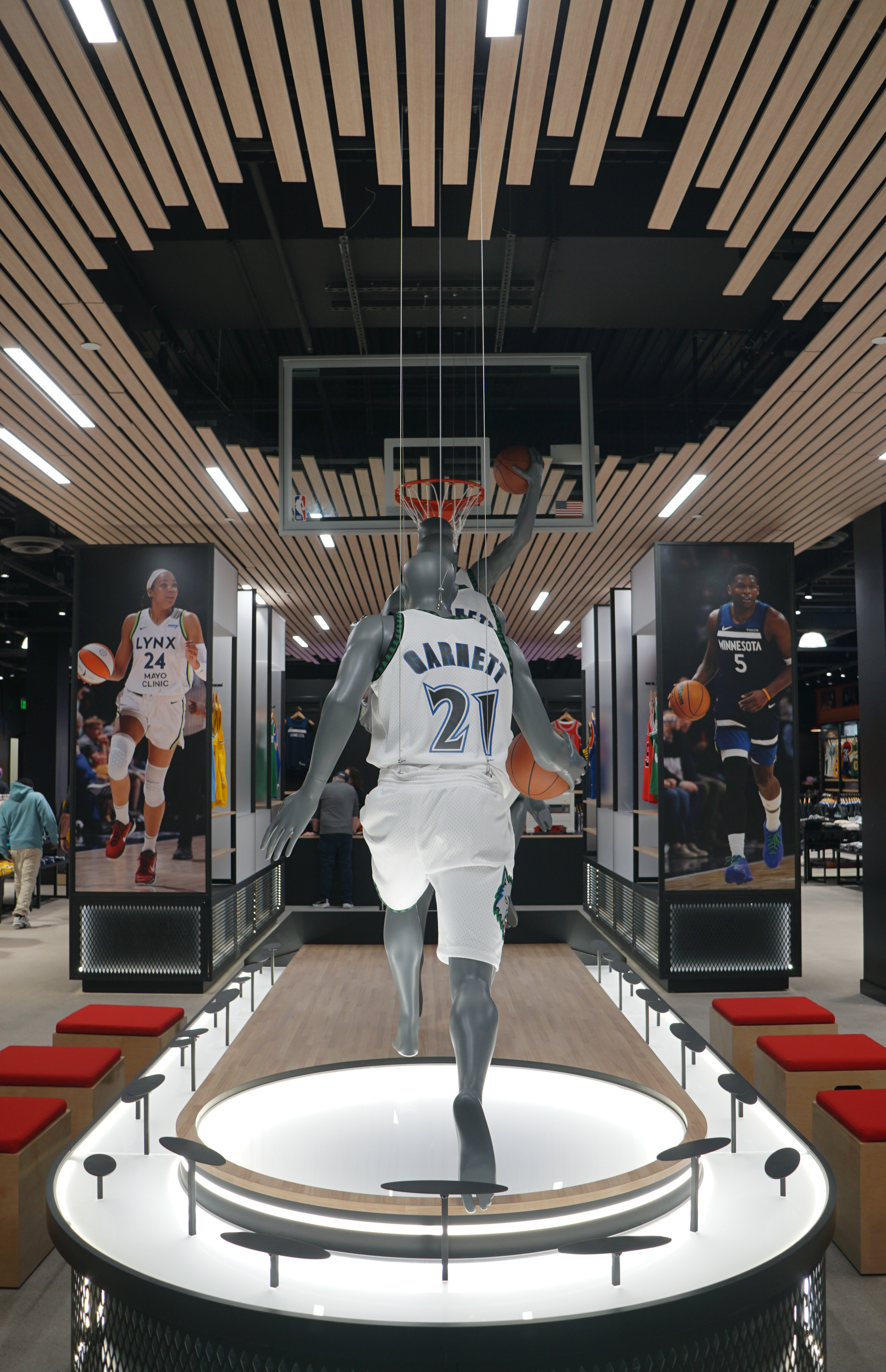 Basketball Hoop with Professional Players Signage